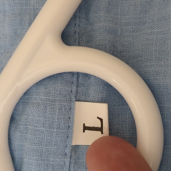 Large Blue Shein Shirt Roll Tab Sleeves Collared Button Up Gold Buttons - Picture 7 of 14